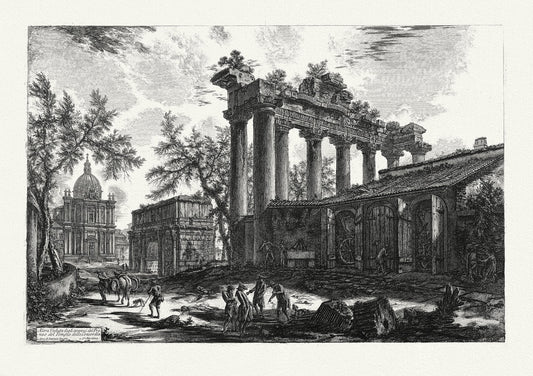 Roman Empire: Giovanni Battista Piranesi, Walls and Pronaos, Temple, of Saturn, 1785 - The Map Chest