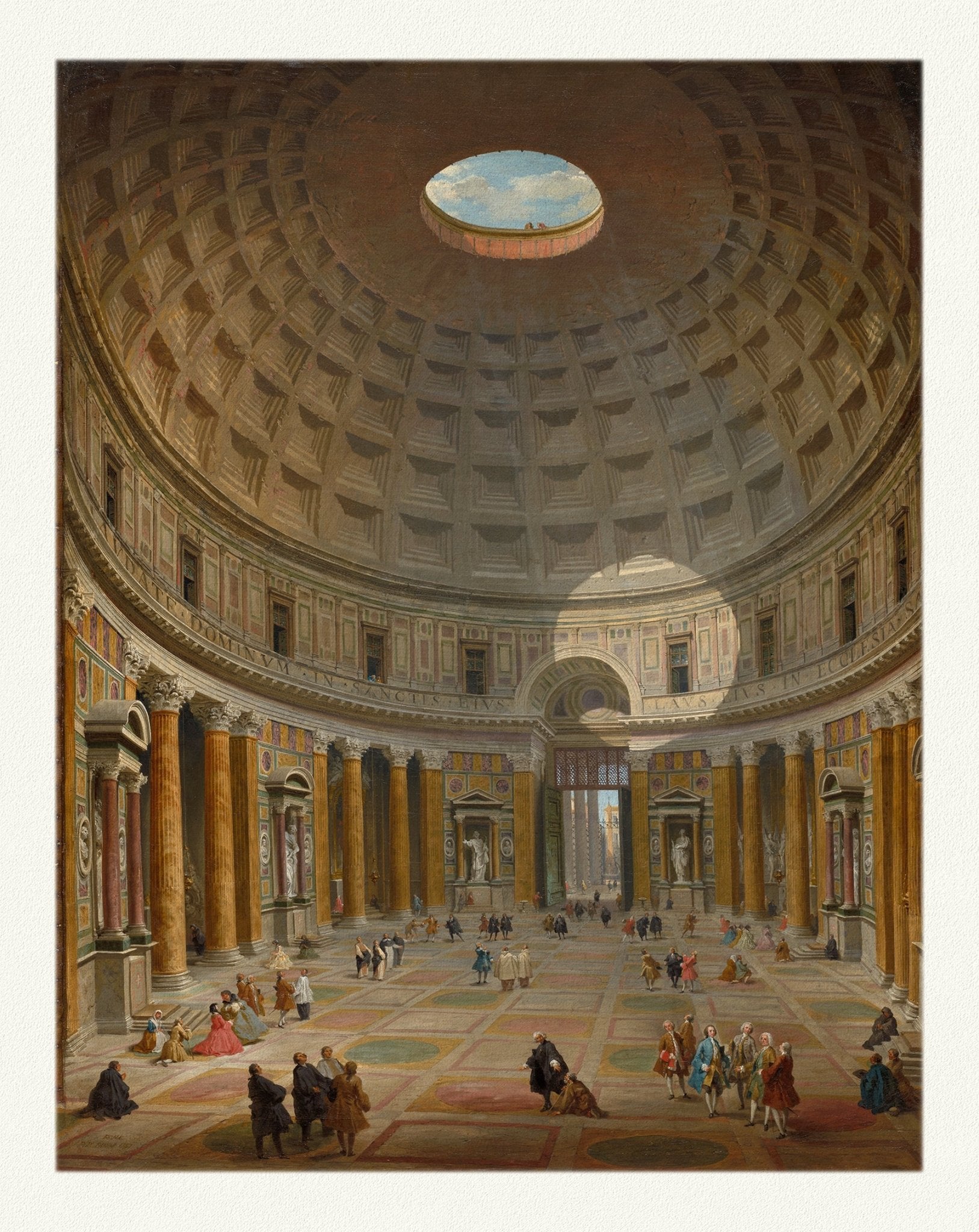 Roman Empire: Interior of the Pantheon, Rome, 1747, Paninni auth. - The Map Chest