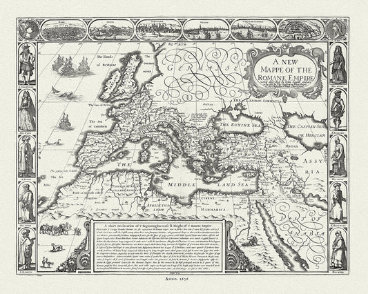Roman Empire: New Mappe of the Romane Empire, 1676, Speed auth. - The Map Chest