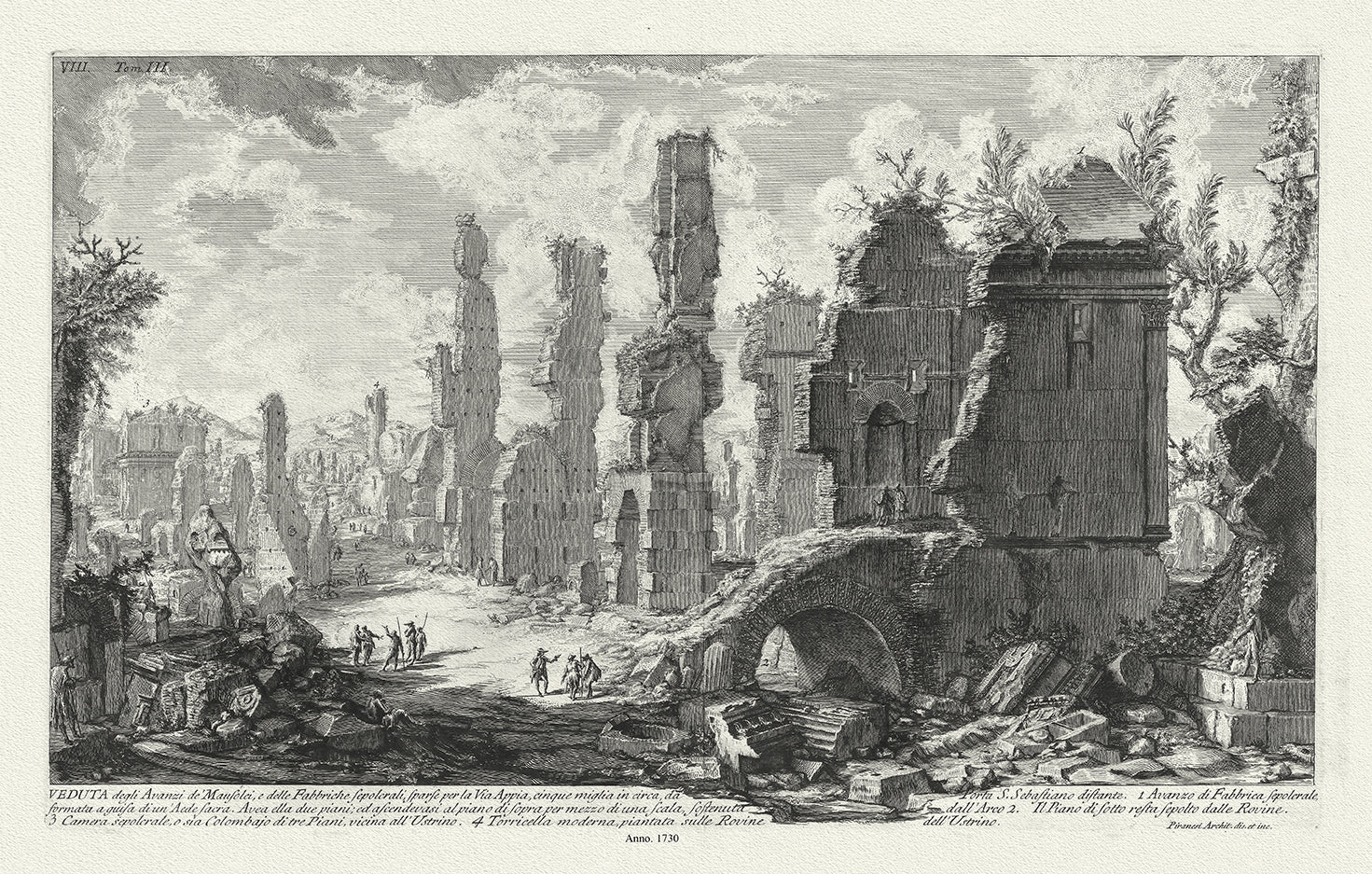 Roman Empire: Piranesi: Le Antichita di Roma, Via Appia, 1750 - The Map Chest