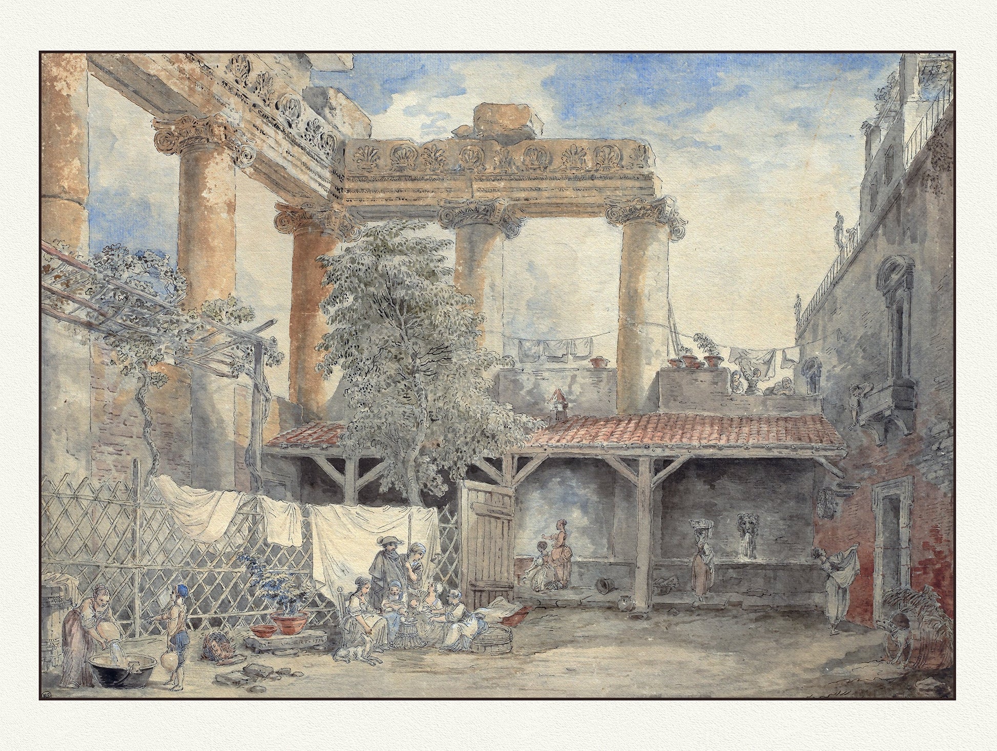 Roman Empire: Roman Ruins, Villa Pamfili, 1774, Hubert Robert pinx. - The Map Chest