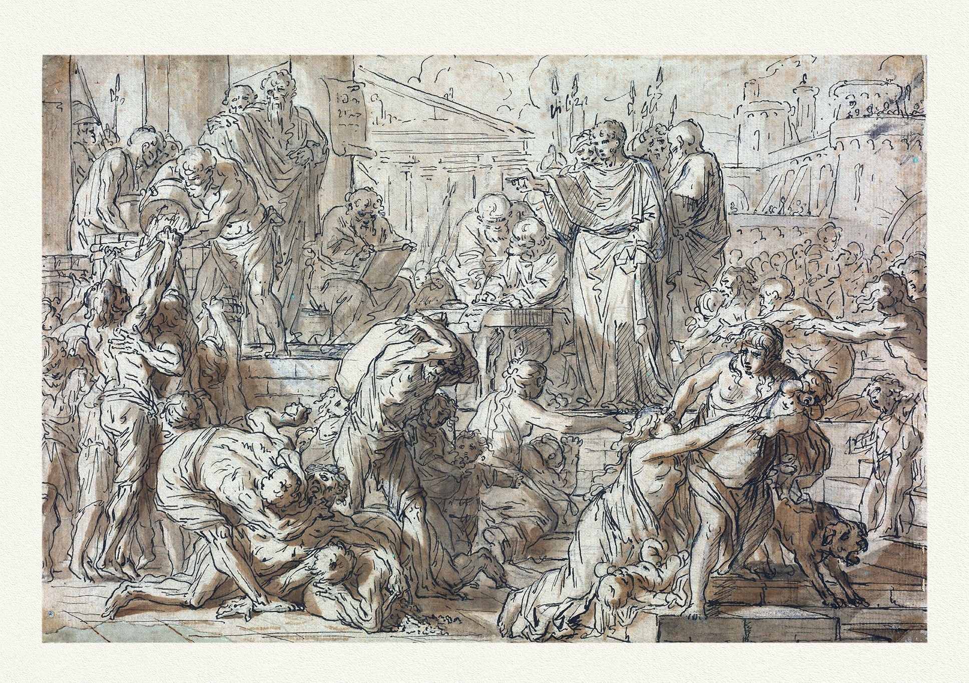 Roman Empire: Roman Subject, A Master Drawing, c.1700, Arist Unknown - The Map Chest