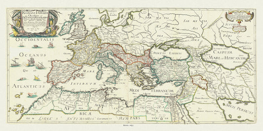 Roman Empire: Romani Imperii qua occidens est descriptio geographica, 1637, Sanson auth. - The Map Chest