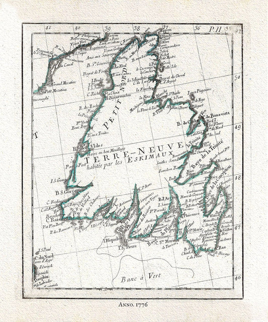 Santini, Newfoundland, 1776 - The Map Chest