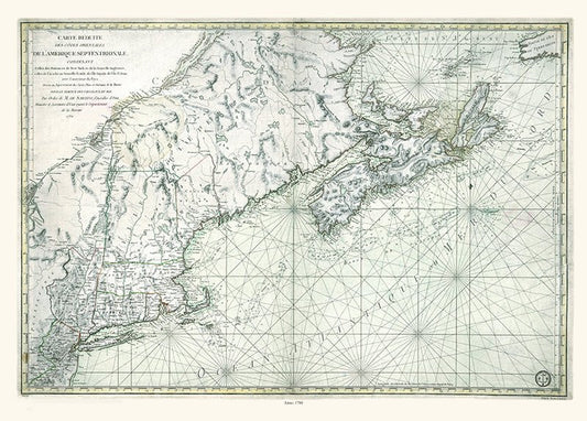 Sartine, Carte Réduite des Côtes Orientales de l'Amérique Septentrionale, Nova Scotia, 1780 - The Map Chest