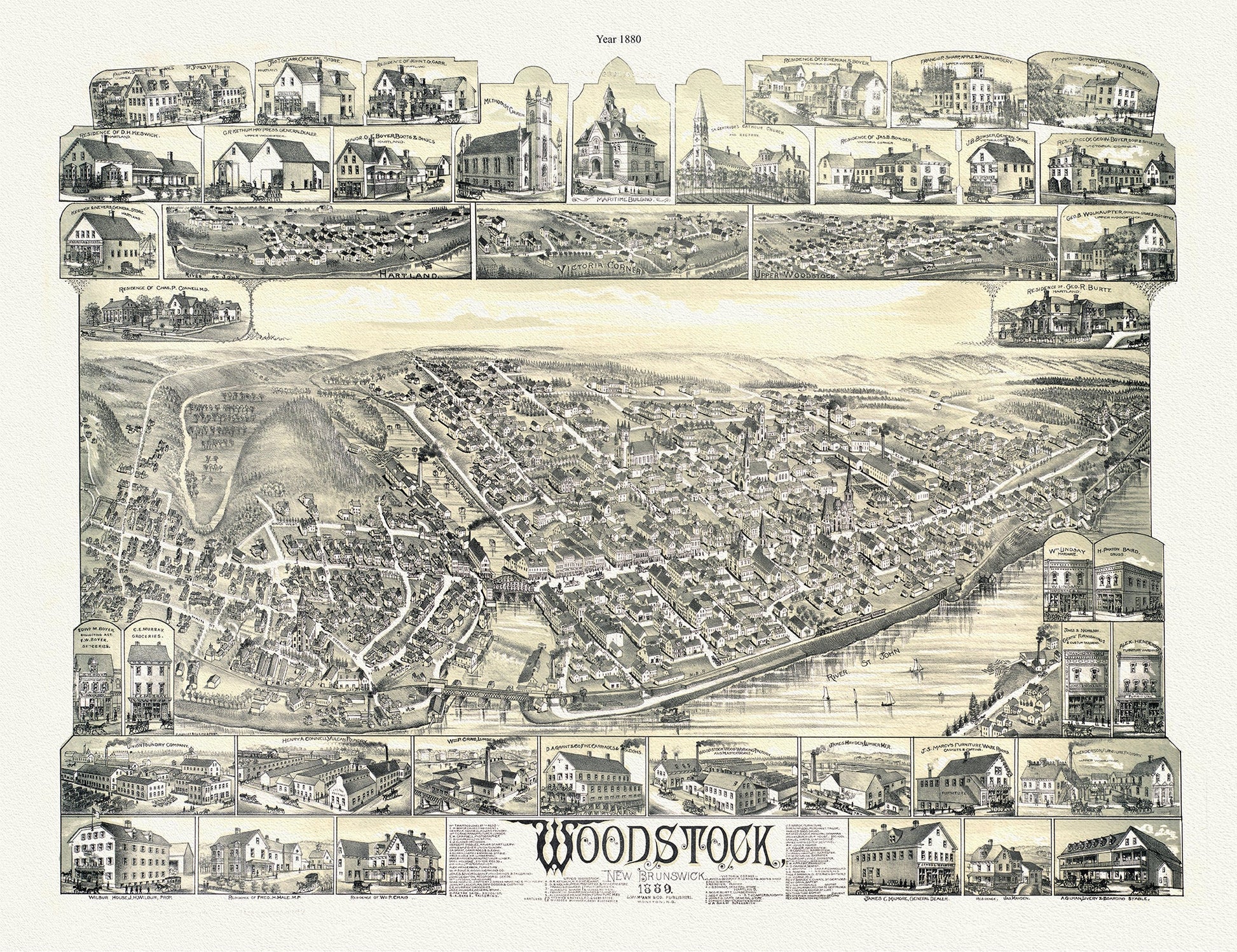 Woodstock, New Brunswick, 1889 - The Map Chest