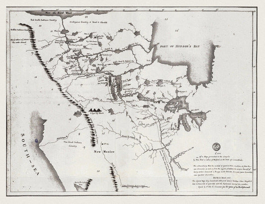 A map shewing the communication of the lakes and the rivers between Lake Superior and Slave Lake in North America, 1785 on canvas, 22x27" - Image #1