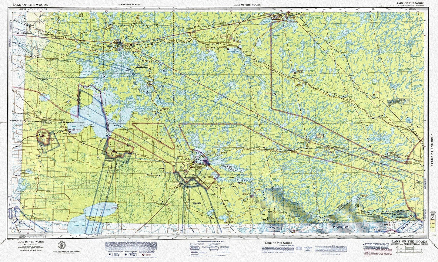 Aeronautical Chart,  Ontario, Lake of the Woods Section, 1970 - Image #1