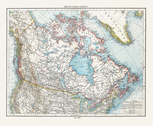 Andree et London Times, British North America, 1900 , map on heavy cotton canvas, 20 x 25" approx. - Image #1