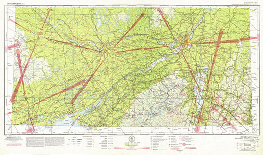 Aeronautical Chart,  Ontario, South Eastern Section, 1942  , map on heavy cotton canvas, 20 x 27" approx. - Image #1