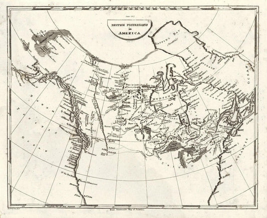 Arrowsmith, British possessions in America, 1812, map on heavy cotton canvas, 20 x 25" approx. - Image #1