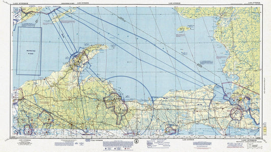 Aeronautical Chart,  Ontario, Lake Superior Section, 1970, map on heavy cotton canvas, 20 x 27" approx. - Image #1