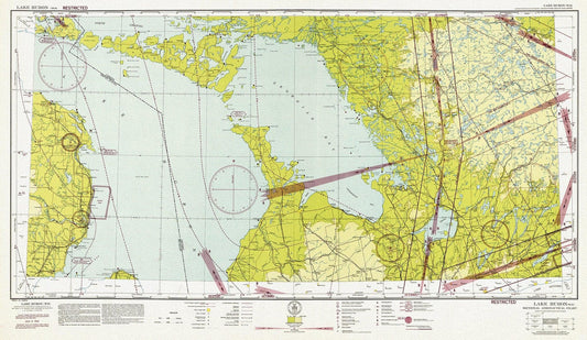 Aeronautical Chart,  Ontario, Lake Huron Section, 1942, map on heavy cotton canvas, 20 x 27" approx. - Image #1