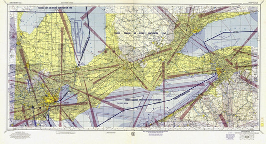 Aeronautical Chart, Ontario, South Western Section, 1952 , map on heavy cotton canvas, 20 x 27" approx. - The Map Chest