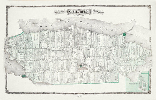 Ameliasburgh Township, Ont., 1878 , map on durable cotton canvas, 50 x 70 cm, 20 x 25" approx. - The Map Chest
