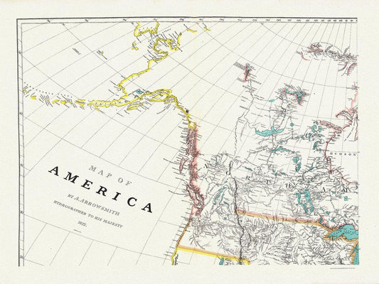Arrowsmith's America (North West portion), 1824 , map on heavy cotton canvas, 22x27" approx. - The Map Chest