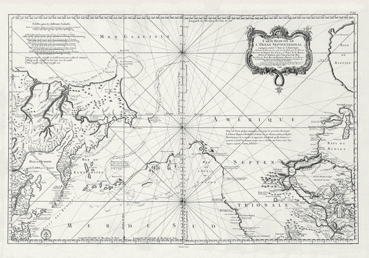 Bellin, L'hydrographie françoise, Pacific NorthWest, 1766, map on heavy cotton canvas, 22x27" approx. - The Map Chest
