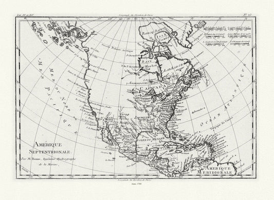 Bonne, Amérique septentrionale, 1780 - The Map Chest
