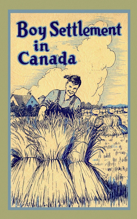 Boy Settlement in Canada, vintage travel poster reprinted on durable cotton canvas, 50 x 70 cm, 20 x 25" approx. - The Map Chest
