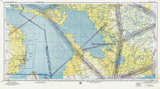 Aeronautical Chart,  Ontario, Lake Huron Section, 1952 , map on heavy cotton canvas, 20 x 27" approx. - Image #1