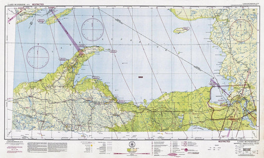Aeronautical Chart,  Ontario, Lake Superior Section, 1942 , map on heavy cotton canvas, 20 x 27" approx. - Image #1