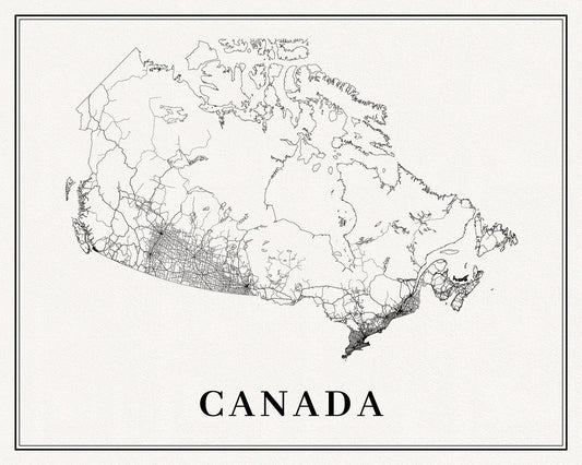Canada, A Modern Map, map on heavy cotton canvas, 50 x 70 cm, 20 x 25" approx. - The Map Chest