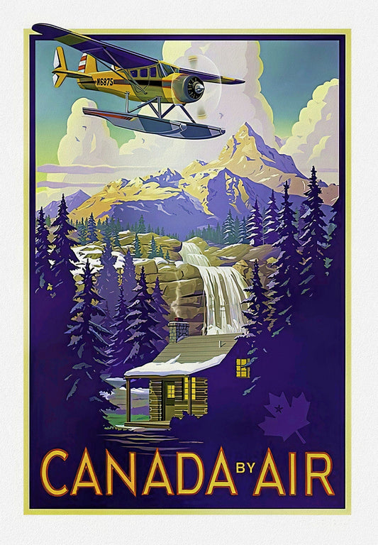 Canada by Air, Travel Poster on heavy cotton canvas, 22x27" approx. - The Map Chest