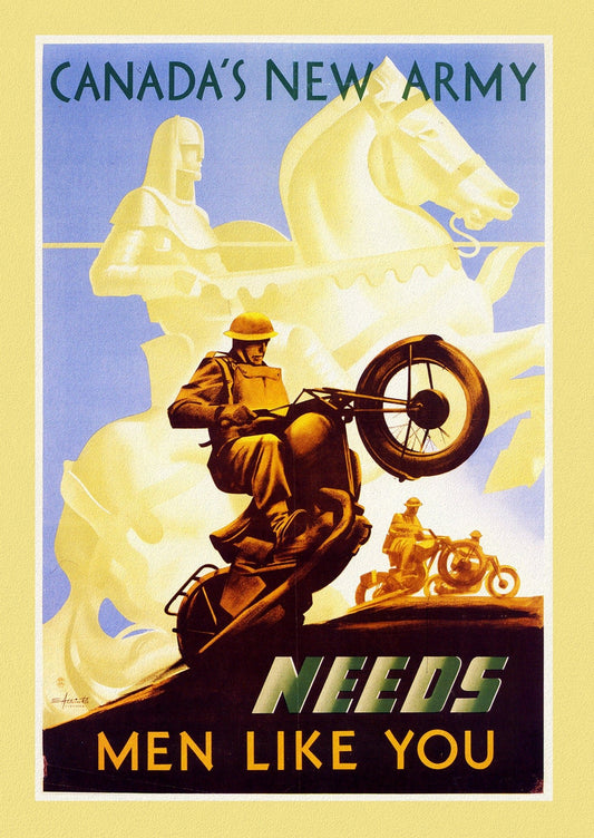 Canada's New Army Needs Men Like You, Canada WW I Poster, - The Map Chest
