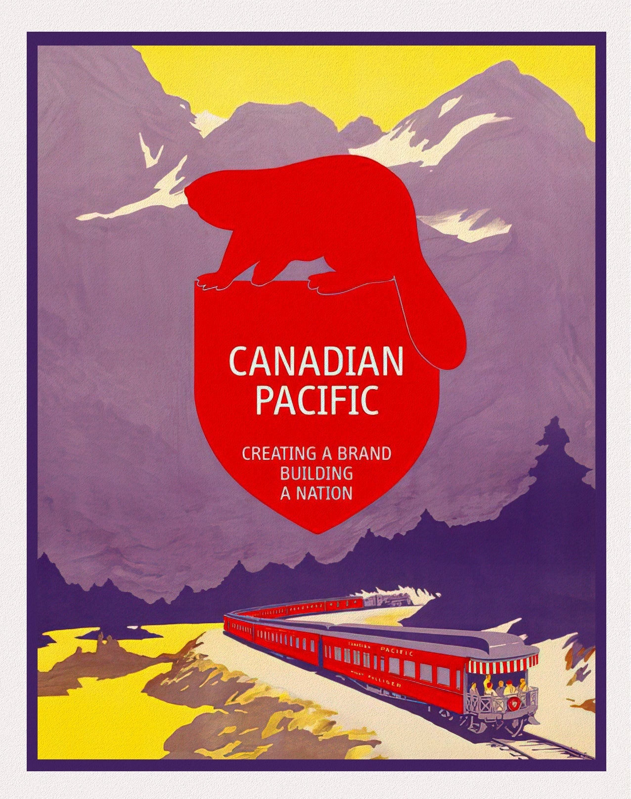 Canadian Pacific, Building a Nation, travel poster on heavy cotton canvas, 50 x 70 cm, 20 x 25" approx. - The Map Chest