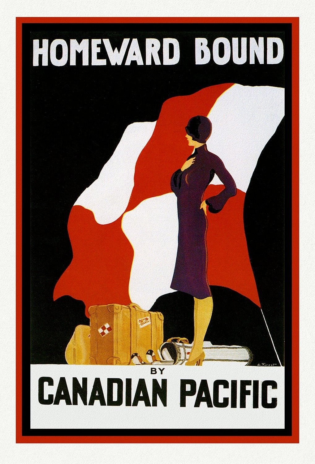 Canadian Pacific, Homeward Bound, poster on heavy cotton canvas, 22x27" approx. - The Map Chest