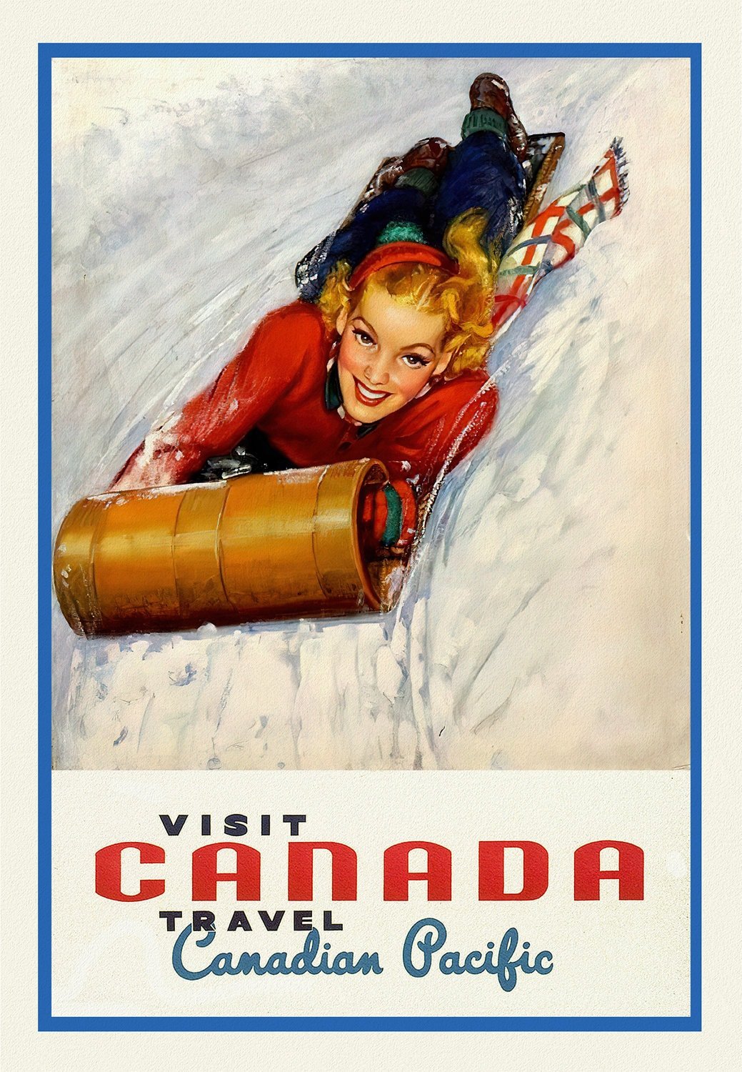Canadian Pacific, Visit Canada, Ver. XVII, travel poster on heavy cotton canvas, 50 x 70 cm, 20 x 25" approx. - The Map Chest