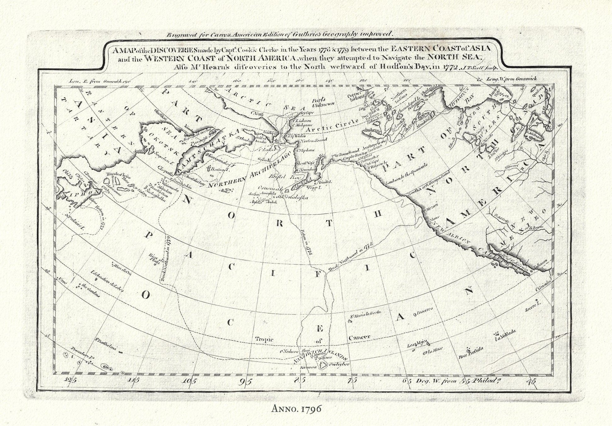 Captain Cook's Voyages in the Pacific Northwest, map on heavy cotton canvas, 50 x 70cm, 20 x 25" approx. - The Map Chest