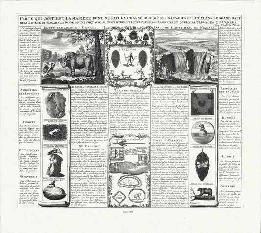 Carte qui contient la maniere dont se fait la chasse des boeufs sauvages, 1719 - The Map Chest