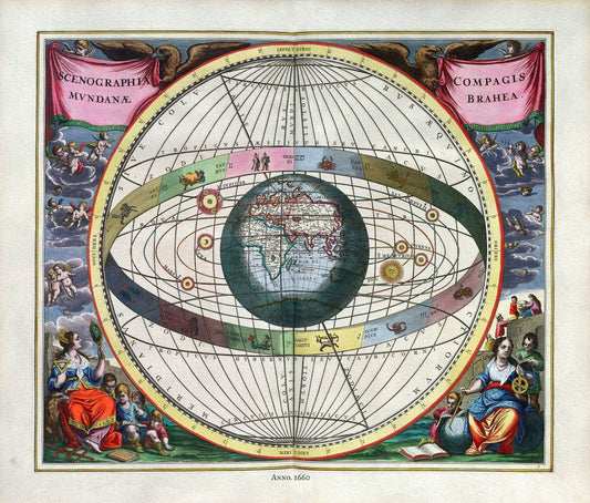 Cellarius, Harmoni Macrocosmica VII, 1660, celestial map on durable cotton canvas, 50 x 70 cm or 20x25" approx. - The Map Chest
