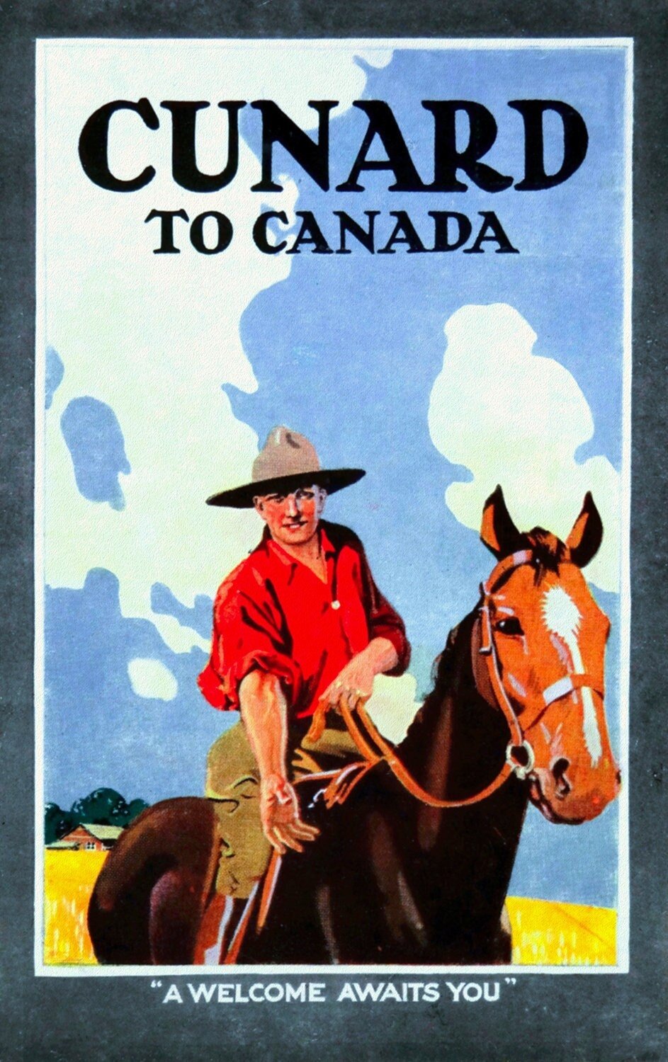 Cunard to Canada, travel poster reprinted on durable cotton canvas, 50 x 70 cm, 20 x 25" approx. - The Map Chest