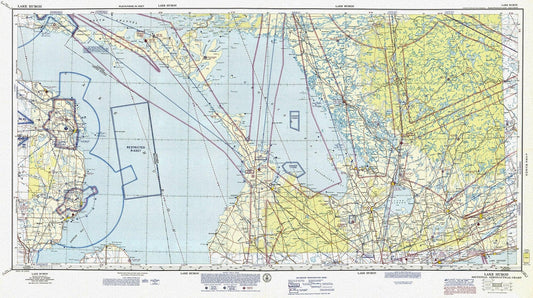 Aeronautical Chart,  Ontario, Lake Huron Section, 1970, map on heavy cotton canvas, 20 x 27" approx. - Image #1