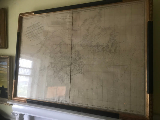 Des Barres, Coast of Nova Scotia, New England, New - York, The Gulf and River of St. Lawrence, 1777, 1st State, an original map, museum framed - The Map Chest