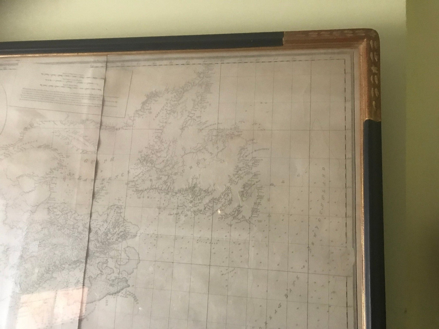 Des Barres, Coast of Nova Scotia, New England, New - York, The Gulf and River of St. Lawrence, 1777, 1st State, an original map, museum framed - The Map Chest