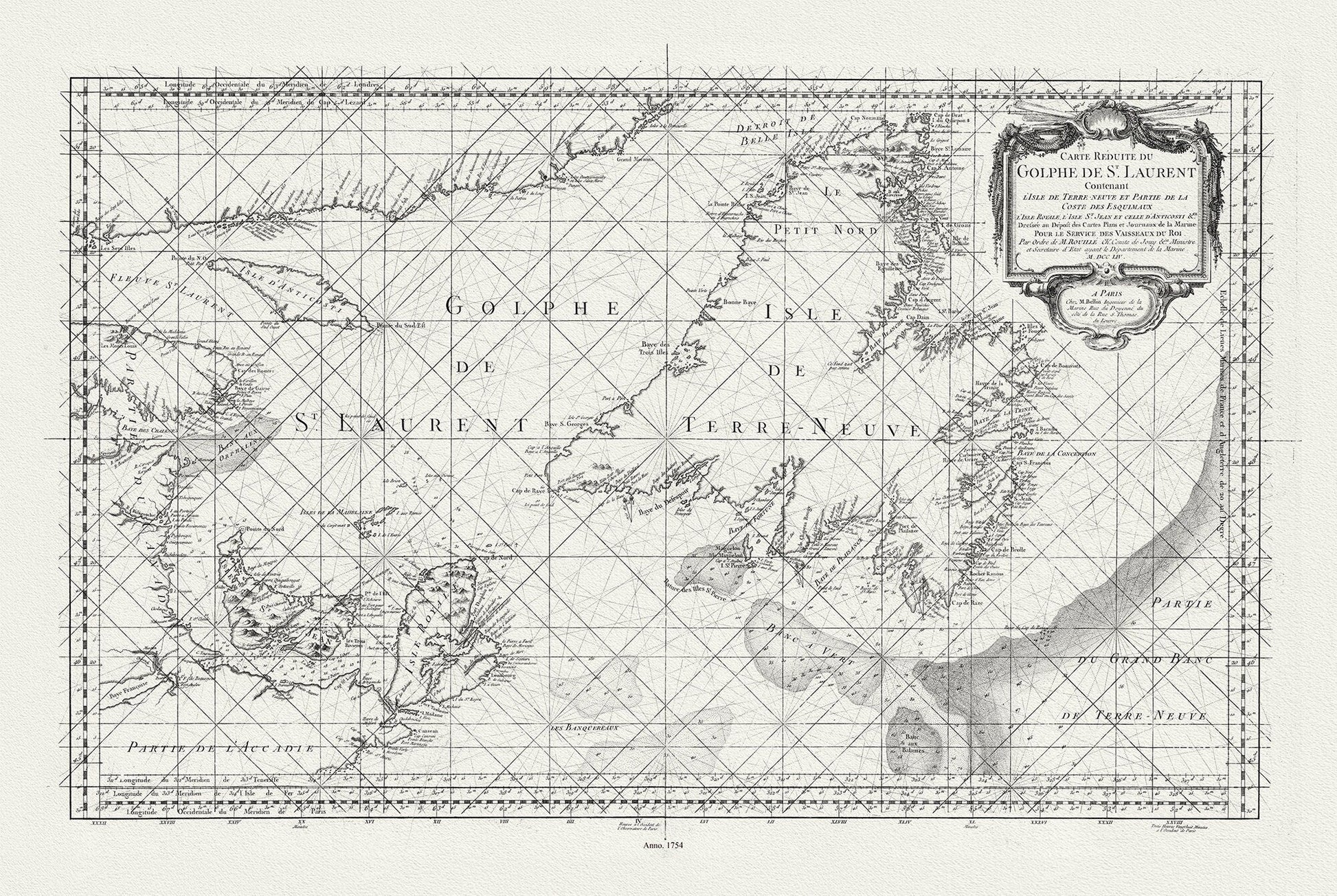 E Bellin, Carte reduite du Golphe de St. Laurent, 1754 - The Map Chest