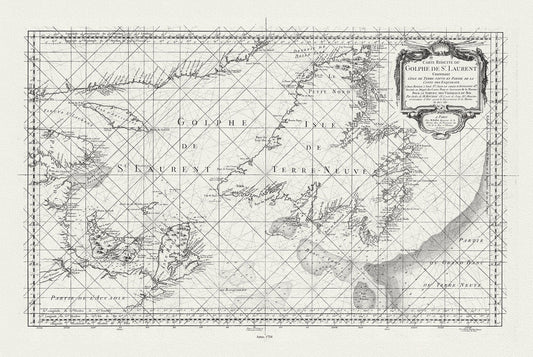 E Bellin, Carte reduite du Golphe de St. Laurent, 1754 - The Map Chest