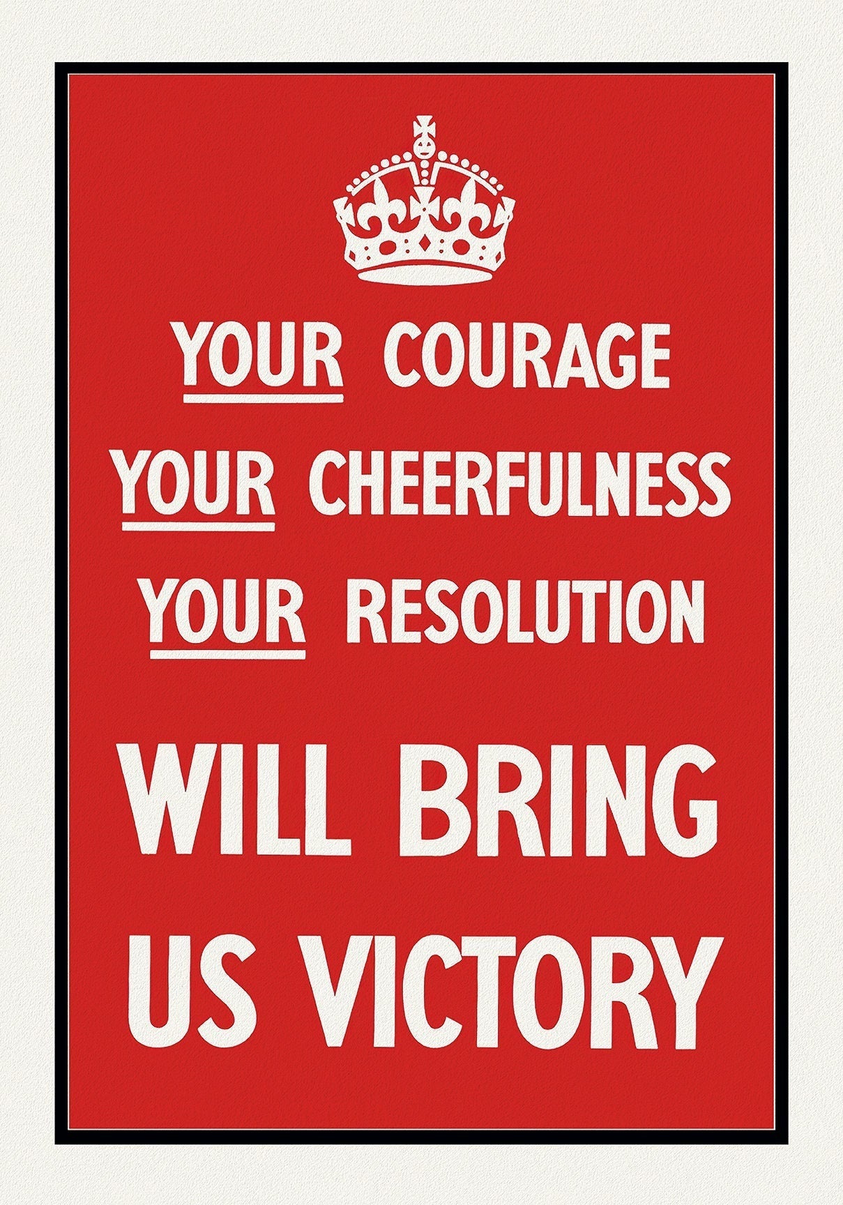 E Bring Us Victory!, vintage war poster on durable cotton canvas, 50 x 70 cm, 20 x 25" approx. - The Map Chest