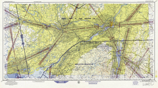 Aeronautical Chart,  Ontario, South Eastern Section, 1952 , map on heavy cotton canvas, 20 x 27" approx. - Image #1