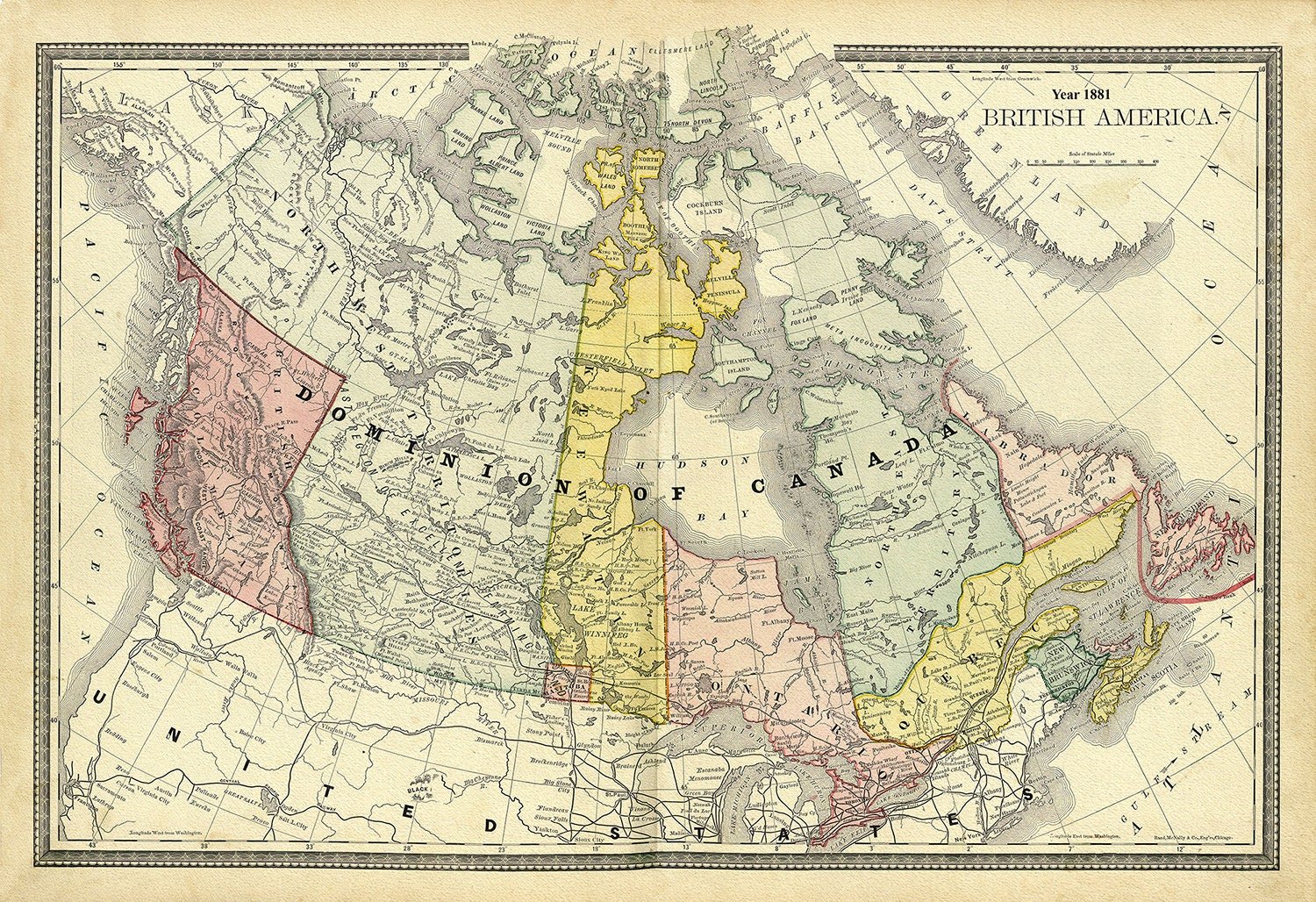Hardesty, British America, Dominion of Canada, 1881 - The Map Chest