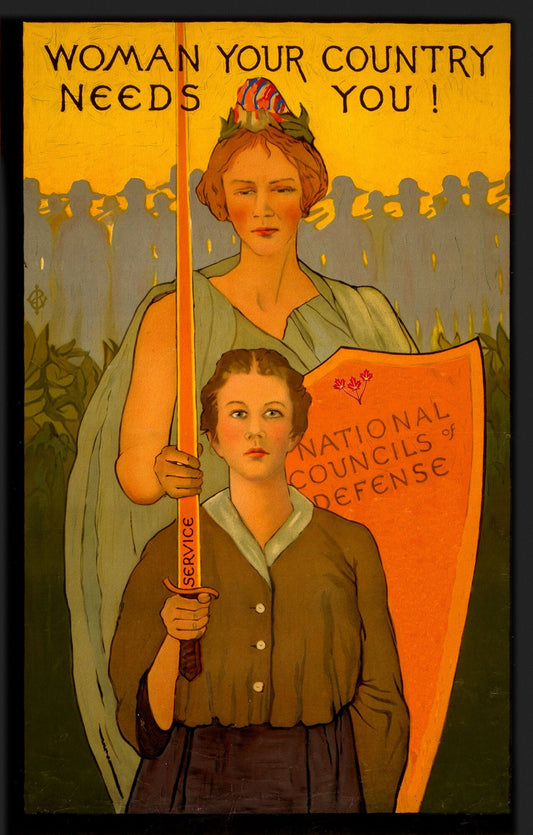 Woman your country needs you!, Canada WW I Poster,1 917 Ver. 5, on heavy cotton canvas, 27x22" approx.