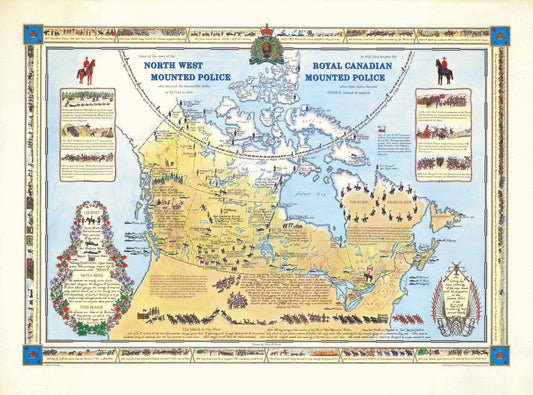 North West Mounted Police ( Royal Canadian Mounted Police), 1966, Poster on Heavy Cotton Canvas,  Approx. 22x27"