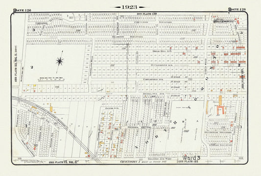 Plate 126, Toronto Uptown, Hunt Club, 1923, Map on heavy cotton canvas, 18x27in. approx.