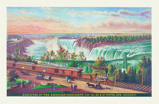 Canadian Southern Railway, 1872, a decorative print on heavy cotton canvas, 22x27" approx.