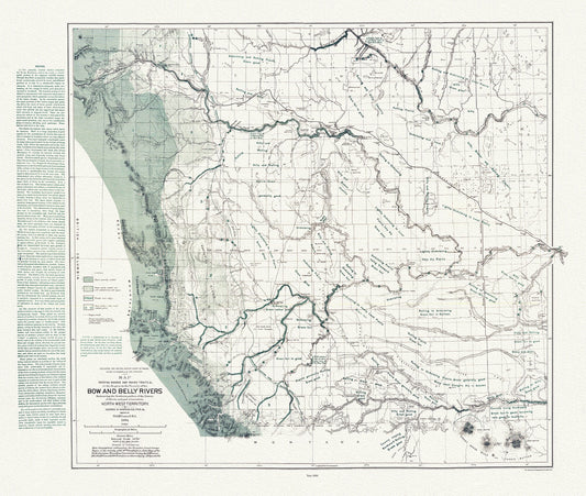 Geological Map of Northern Alberta, Assiniboia and Saskatchewan, Northwest Territory, Tyrrell , 1887, map on cotton canvas, 20x27" approx.