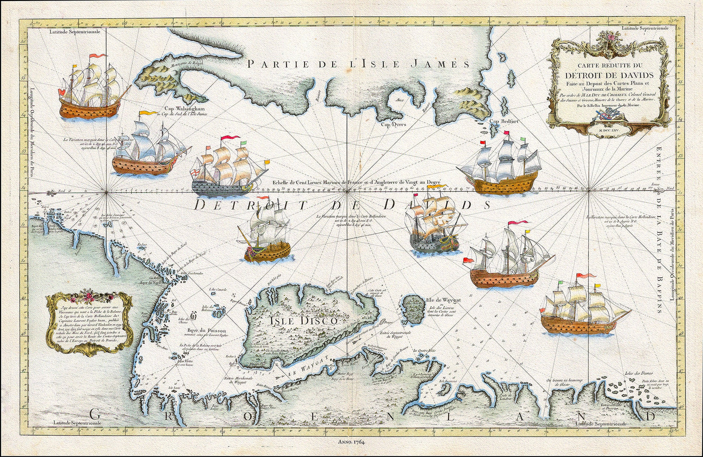 Detroit de Davids (Davis Strait), 1764. Bellin auth.