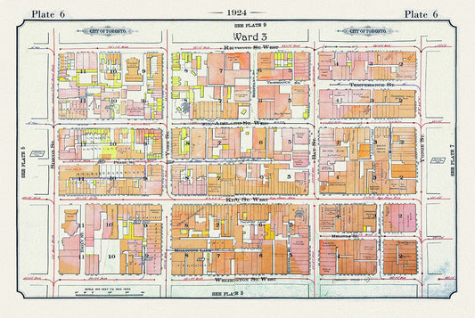 Plate 06, Toronto Downtown West, Simcoe St., 1924